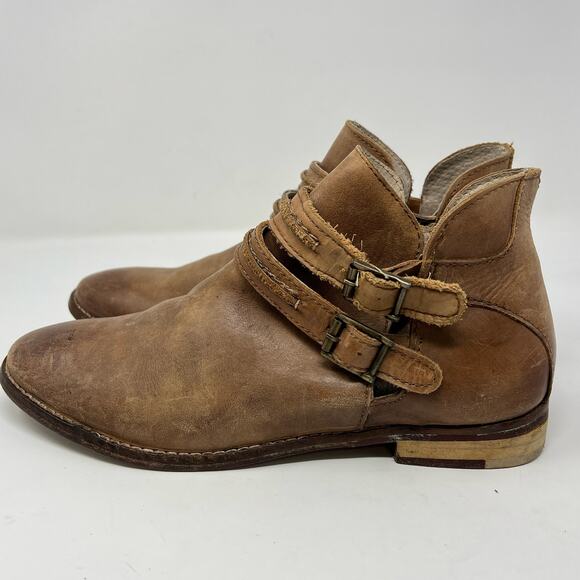 Free People Braeburn Ankle Bootie Tobacco Leather Women's 37 US 6.5 Brown - Picture 5 of 10